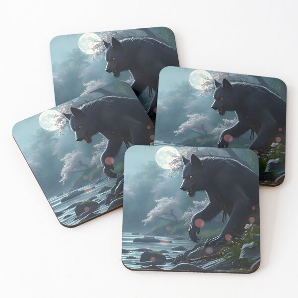 Item preview, Werewolf in the Sakura Woods Under a Full Moon designed and sold by Fanta-sticky.