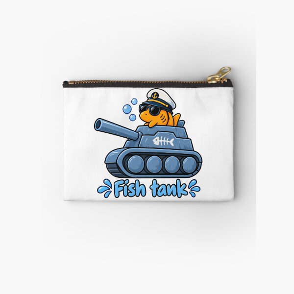 Item preview, Funny Fish Tank Pun Cute Goldfish Driving a Military Tank designed and sold by Morescitaf.