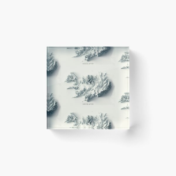 Item preview, Mapa de relieve sombreado de Islandia, renderizado digitalmente en 3D. designed and sold by ThinkAboutMaps.