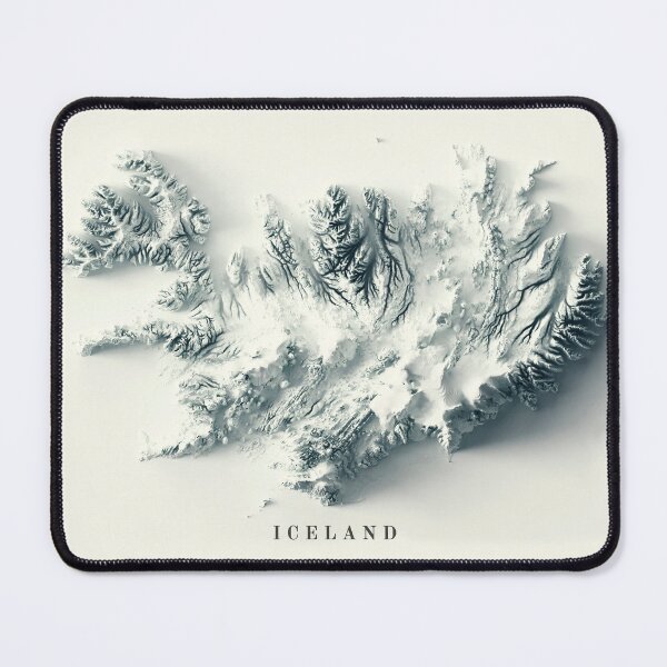 Item preview, Iceland Shaded Relief Map 3D digitally rendered designed and sold by ThinkAboutMaps.