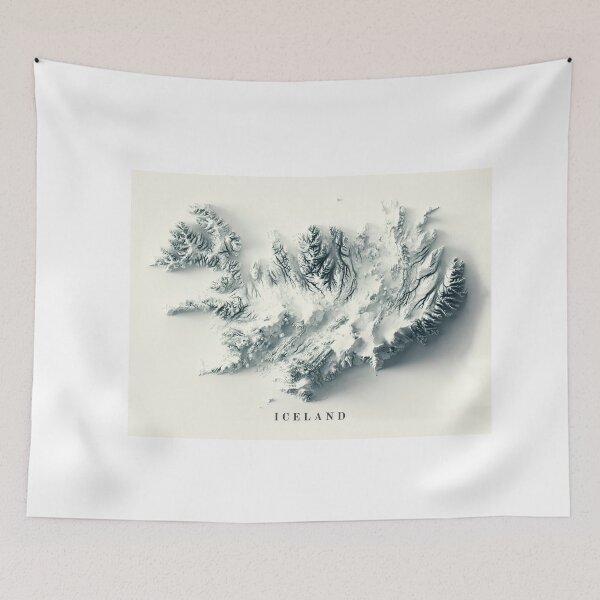 Item preview, Iceland Shaded Relief Map 3D digitally rendered designed and sold by ThinkAboutMaps.