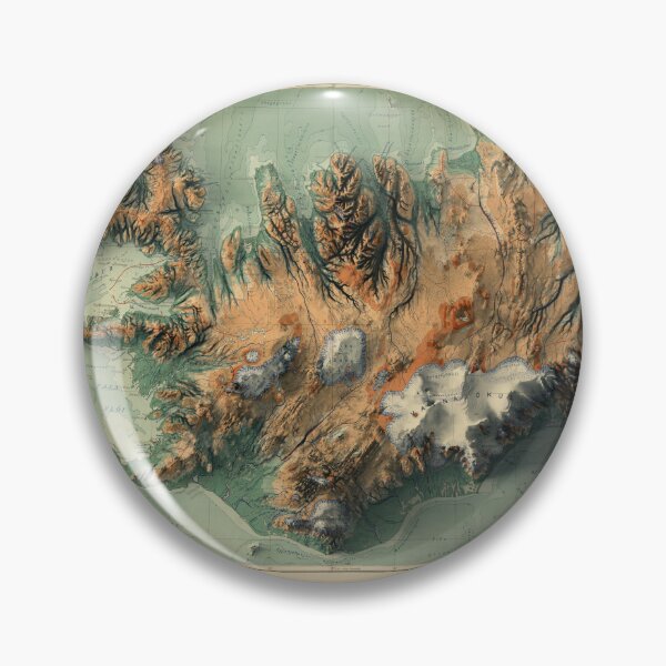 Item preview, 1928 Iceland Relief Map 3D digitally-rendered designed and sold by ThinkAboutMaps.