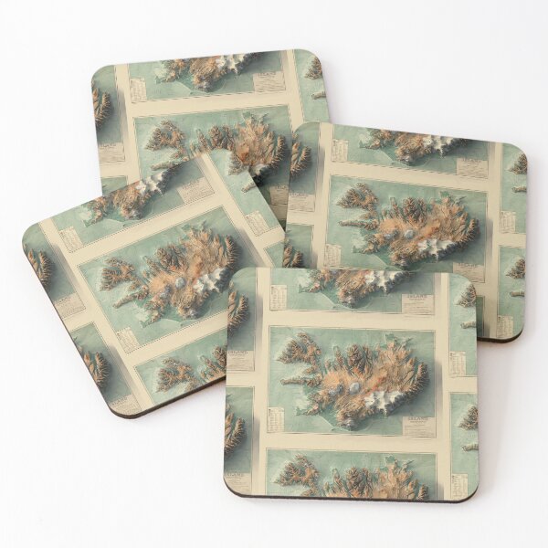 Item preview, Mapa de relieve de Islandia de 1928, renderizado digitalmente en 3D. designed and sold by ThinkAboutMaps.