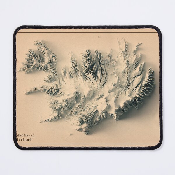 Item preview, Copy of Iceland Shaded Relief Map 3D digitally rendered designed and sold by ThinkAboutMaps.