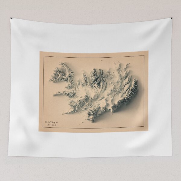 Item preview, Copy of Iceland Shaded Relief Map 3D digitally rendered designed and sold by ThinkAboutMaps.