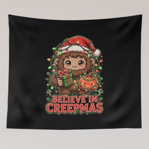 Item preview, Believe In Creepmas Cute Bigfoot Christmas Halloween designed and sold by Neon Bones Studio.
