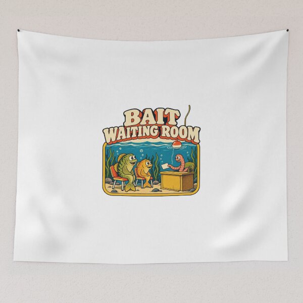 Item preview, Fishing Bait Waiting Room Retro Humor designed and sold by Pixdot.