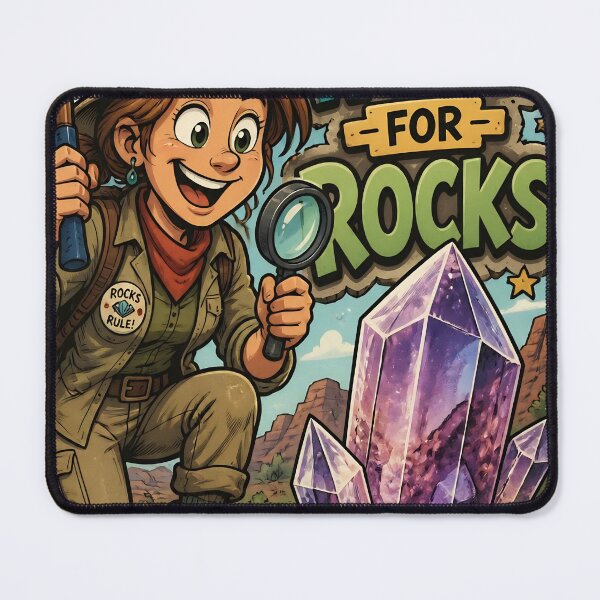 Item preview, Cartoon Geologist Discovering Purple Crystal designed and sold by JC Art Creations.
