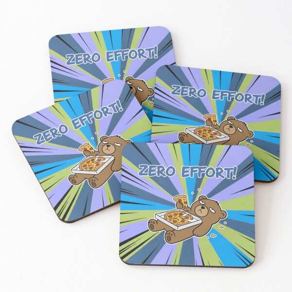 Item preview, Zero Effort Lazy Bear Eating Pizza Cartoon designed and sold by Taridesign.