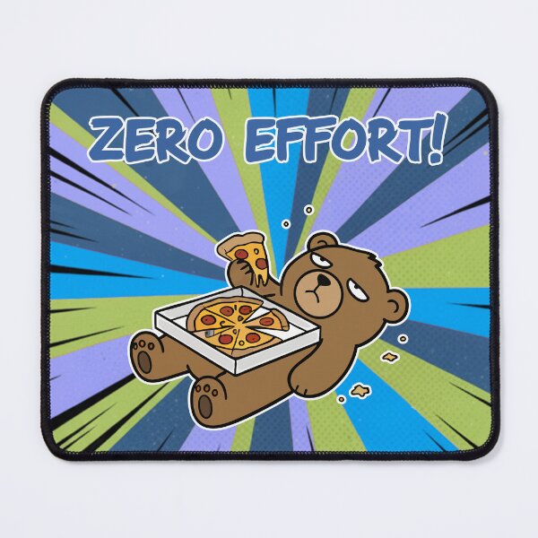 Item preview, Zero Effort Lazy Bear Eating Pizza Cartoon designed and sold by Taridesign.