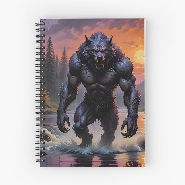 Item preview, A powerful, Bulky Werewolf Strides Through a Woodland River designed and sold by Fanta-sticky.