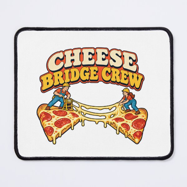 Item preview, Pizza Cheese Bridge Crew Retro Cartoon designed and sold by Pixdot.