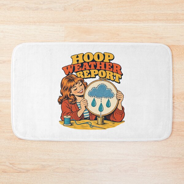 Item preview, Embroidery Hoop Weather Report Retro Humor designed and sold by Pixdot.