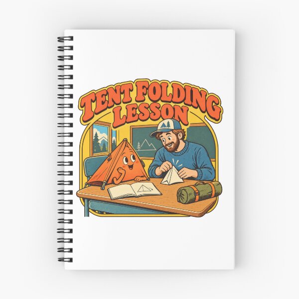 Item preview, Camping Tent Folding Lesson Retro Cartoon designed and sold by Pixdot.