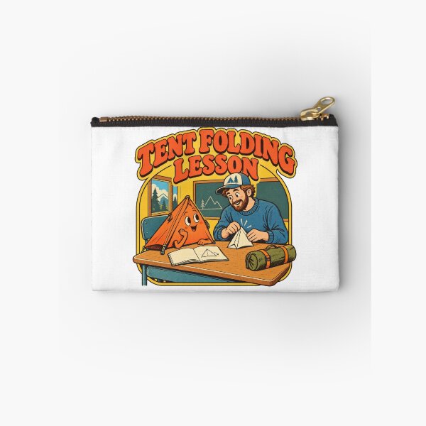 Item preview, Camping Tent Folding Lesson Retro Cartoon designed and sold by Pixdot.