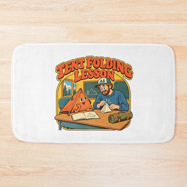 Item preview, Camping Tent Folding Lesson Retro Cartoon designed and sold by Pixdot.