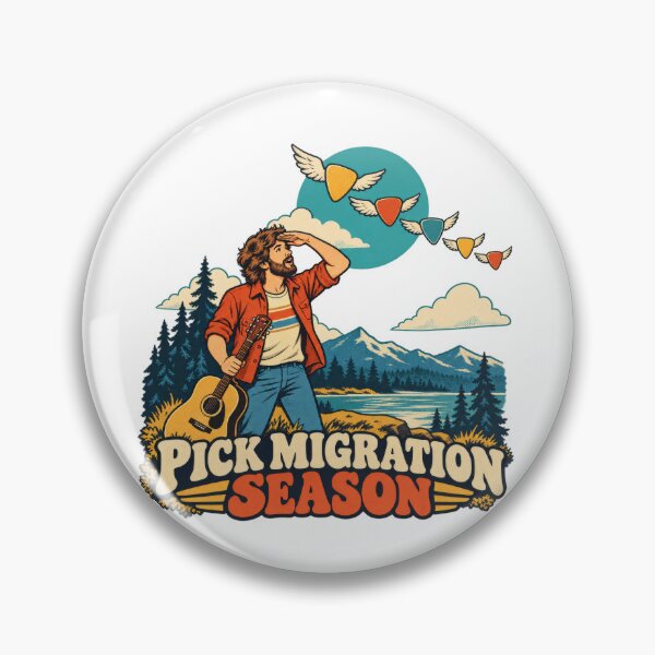 Item preview, Guitar Pick Migration Season Retro Humor designed and sold by Pixdot.