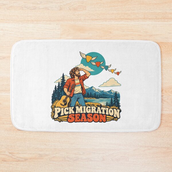 Item preview, Guitar Pick Migration Season Retro Humor designed and sold by Pixdot.