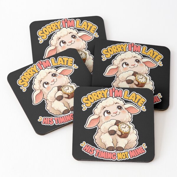 Item preview, Sorry I'm Late His Timing Not Mine Cute Sheep designed and sold by justinhmorton.