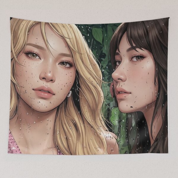 Item preview,  JanJingJing Look At Me Thai GL Kdrama Actress LGBTQ+ Cartoon Art Wall Decor Comic Print Poster Shirt Cell  designed and sold by Mind Space.