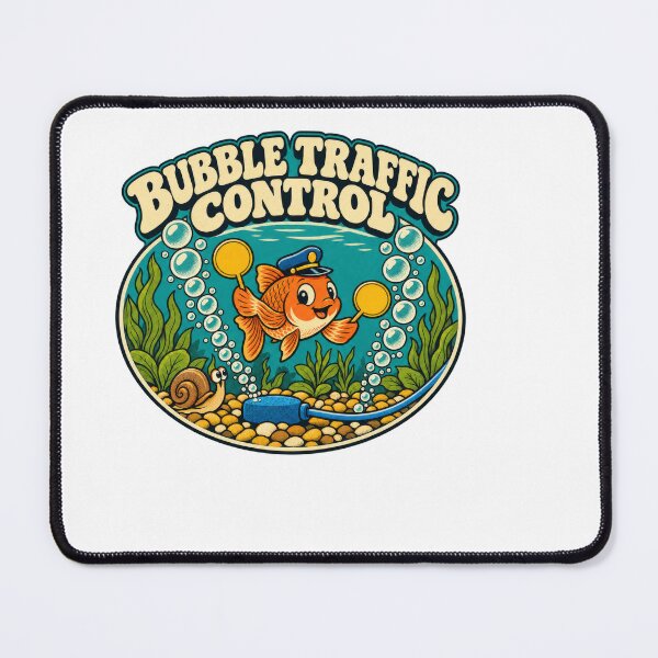 Item preview, Aquarium Bubble Traffic Control Retro Humor designed and sold by Pixdot.