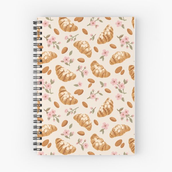 Item preview, Almond Croissant Pattern | French Pastry and Almond Blossom Bakery Print in Cream and Gold designed and sold by StickyGuys.
