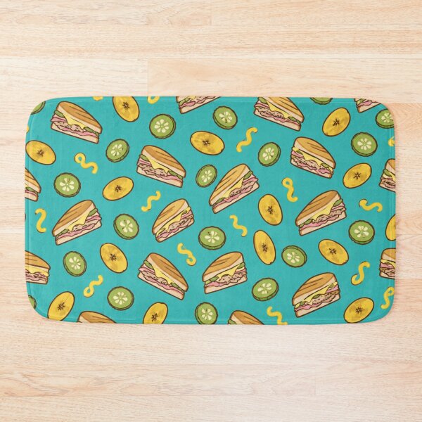 Item preview, Cuban Sandwich Retro Food Pattern | Miami Deli Cubano with Pickles and Plantain Chips designed and sold by StickyGuys.