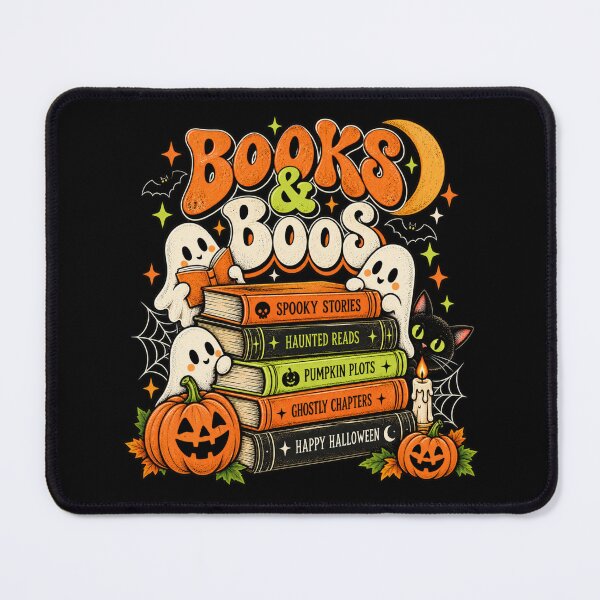 Artikelvorschau, Books and Boos Shirt, Retro Halloween Book Lover Tee, Funny Bookworm Halloween Gift Sweatshirt entworfen und verkauft von PRINYOS.