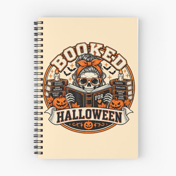 Artikelvorschau, Booked for Halloween Shirt, Vintage Skull and Book Badge Tee, Funny Bookworm Halloween Gift Sweatshirt entworfen und verkauft von PRINYOS.