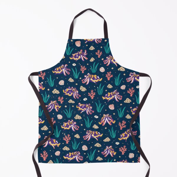 Item preview, Flamboyant Cuttlefish Pattern | Purple and Yellow Sea Creature Ocean Print on Navy designed and sold by StickyGuys.