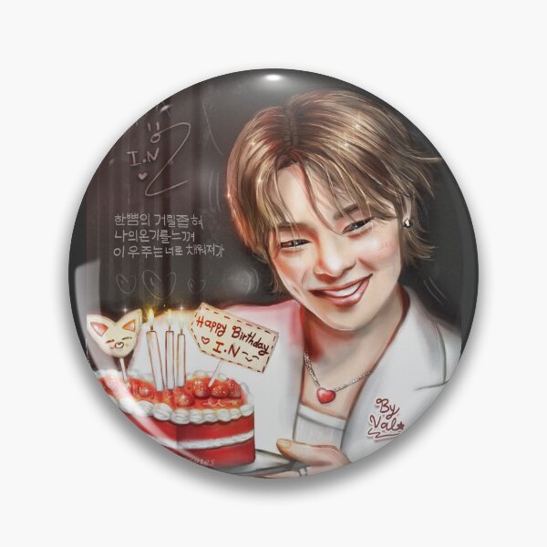 Item preview, I.N | Jeongin Portrait with birthday cake- Stray kids //  SKZ designed and sold by Valuxcreates.