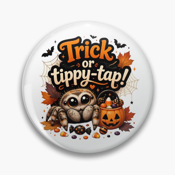 Item preview, Jumping Spider Halloween – Trick or Tippy-Tap – Cute Spider Halloween Humor designed and sold by CuteDesignables.