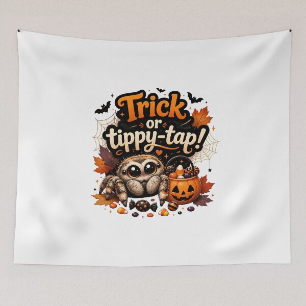 Item preview, Jumping Spider Halloween – Trick or Tippy-Tap – Cute Spider Halloween Humor designed and sold by CuteDesignables.