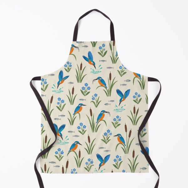 Item preview, Common Kingfisher Pattern | British Riverside Birds with Bulrushes and Forget Me Nots designed and sold by StickyGuys.