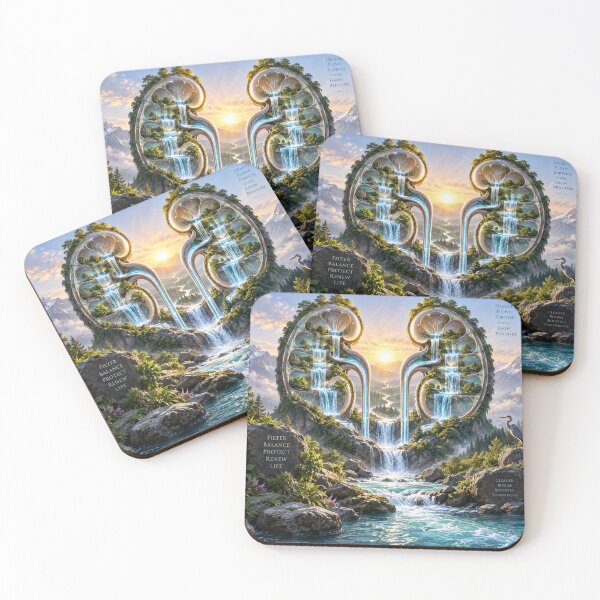 Item preview, Health Flows Further – Kidney Waterfall Renal Wellness Art designed and sold by Mirgonhood.