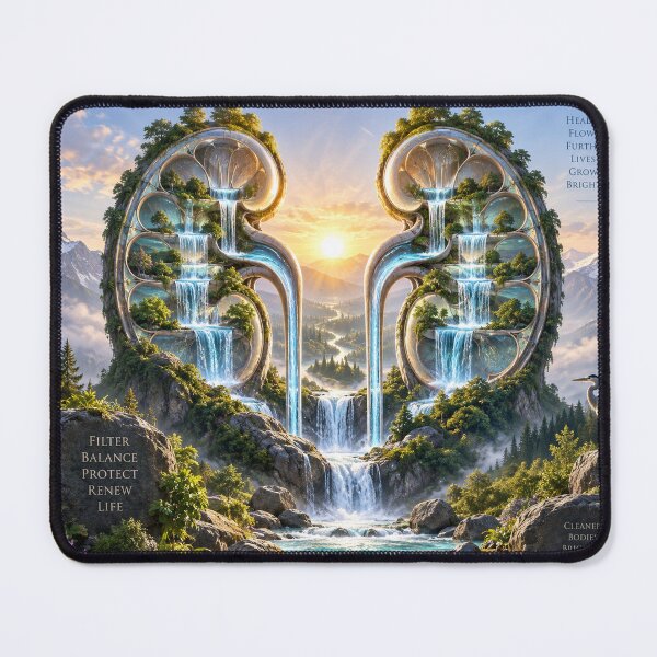 Item preview, Health Flows Further – Kidney Waterfall Renal Wellness Art designed and sold by Mirgonhood.
