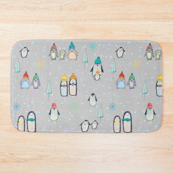 Item preview, Cute penguins hand drawn in watercolor and ink (gray) designed and sold by Boy and Belugee Studio.