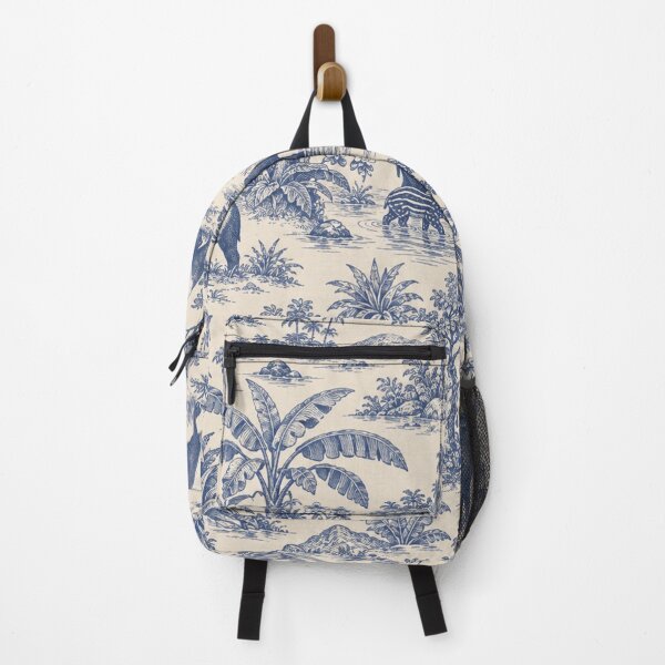 Artikelvorschau, Malaiisches Tapir-Toile-de-Jouy-Muster | Schwarz-weiße Tapire, Regenwald-Toile-de-Jouy in Indigo entworfen und verkauft von StickyGuys.