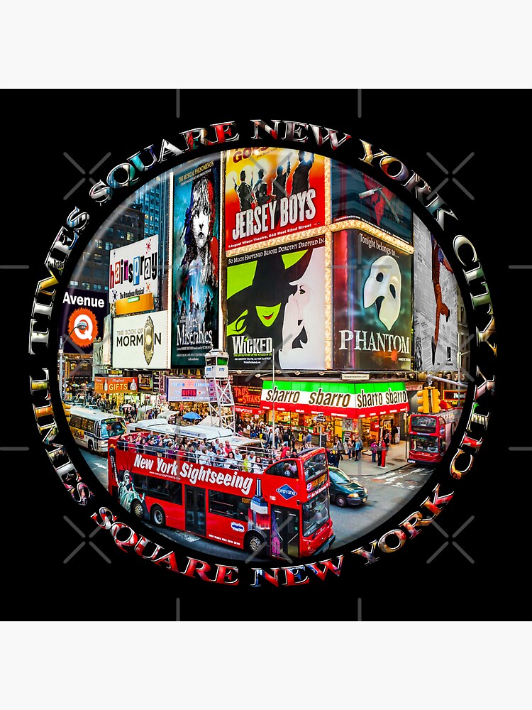 Times Square New York City Badge Emblem (on black) by RayW