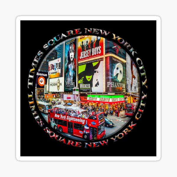 Times Square New York City Badge Emblem (on black) Sticker