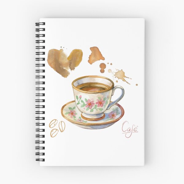Item preview, Vintage Watercolor Teacup & Coffee Art Print designed and sold by Aelmajaoui.