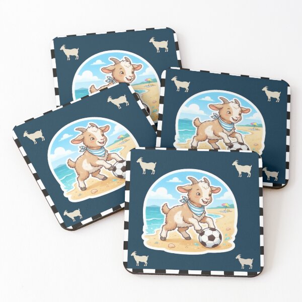 Item preview, Cute Goat Playing Soccer Beach designed and sold by Azurart2.