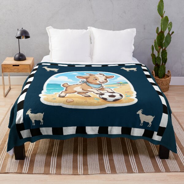 Item preview, Cute Goat Playing Soccer Beach designed and sold by Azurart2.