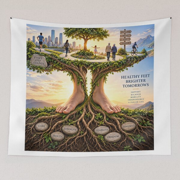 Item preview, Healthy Feet, Brighter Tomorrows – Podiatry Wellness Art designed and sold by Mirgonhood.