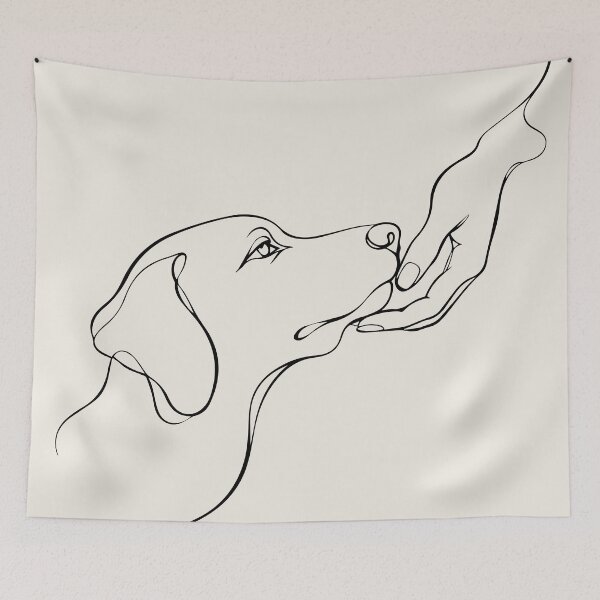 Item preview, Dog Lover One Line Drawing Minimalist Pet Art Sketch designed and sold by FemmePod.