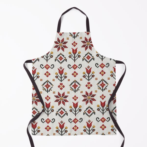 Item preview, Romanian Embroidery Pattern | Cross Stitch Folk Art Rosettes and Tulips in Red and Black designed and sold by StickyGuys.