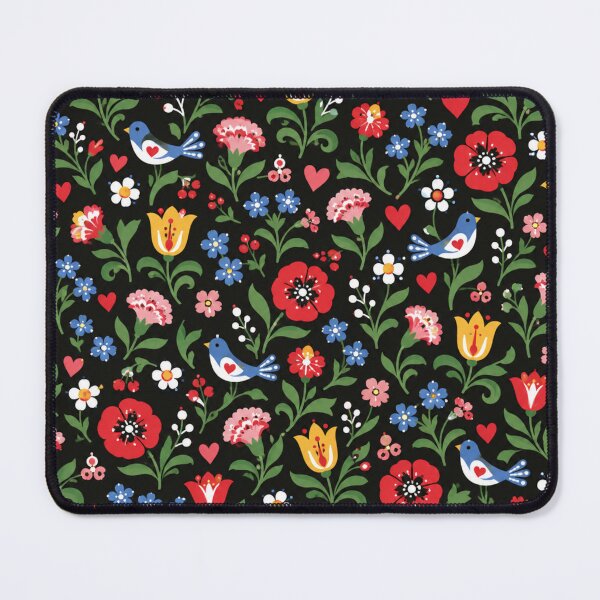 Item preview, Czech Folk Art Floral Pattern | Moravian Poppies, Tulips and Birds on Black designed and sold by StickyGuys.
