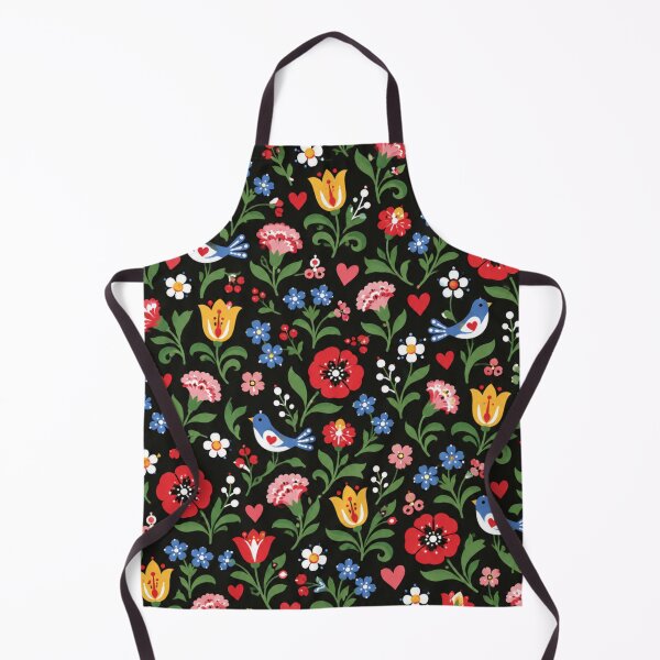 Item preview, Czech Folk Art Floral Pattern | Moravian Poppies, Tulips and Birds on Black designed and sold by StickyGuys.