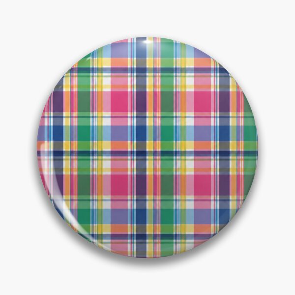 Item preview, Madras Plaid Pattern | Bright Preppy Summer Check in Pink, Green, Yellow and Blue designed and sold by StickyGuys.