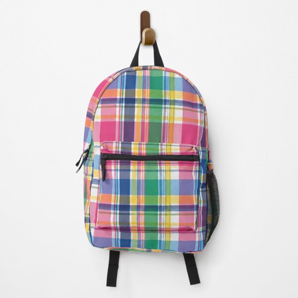 Item preview, Madras Plaid Pattern | Bright Preppy Summer Check in Pink, Green, Yellow and Blue designed and sold by StickyGuys.